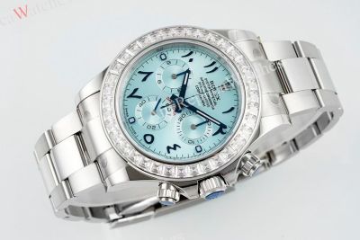 PPM Factory Rolex Daytona 40mm Cal.4131 Movement Ice-blue Face WG Band Watch